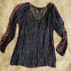 Lucky Brand boho button top